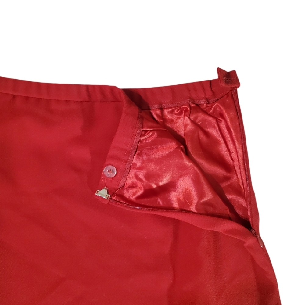 Pendleton Women's Cherry Red 100% Wool A-line Skirt Size 12 - Picture 5 of 6